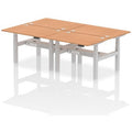 Bench Sit Stand Desk for Four Oak Top