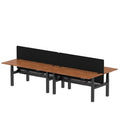 Bench Sit Stand Desk for Four Walnut Top