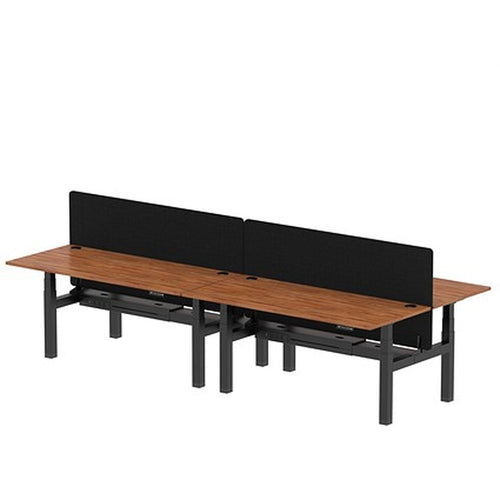 Bench Sit Stand Desk for Four Walnut Top