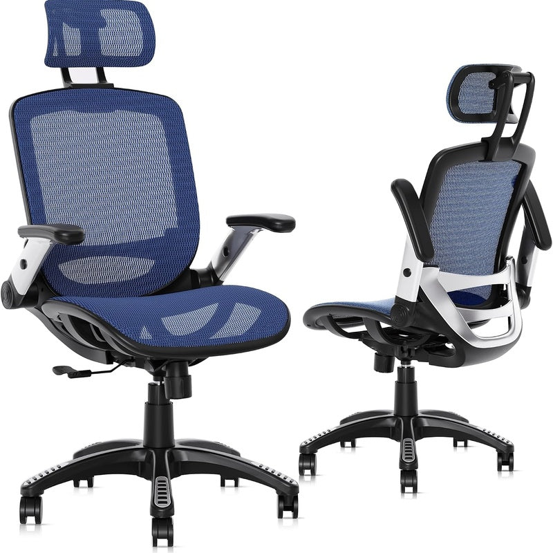 Ergonomic Task Chair with Adjustable Lumbar Blue Pack of Five