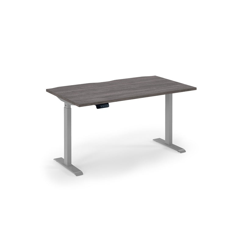 Essential Single Motor Sit Stand Desk 1400 by 800 Walnut Top