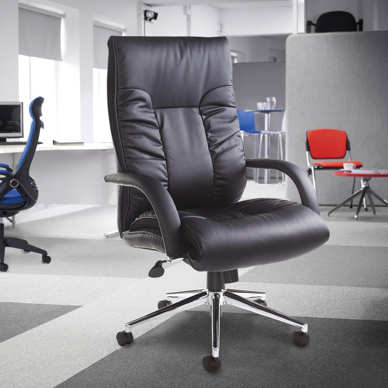 Executive Leather Ergonomic Chair Black Pack of Ten