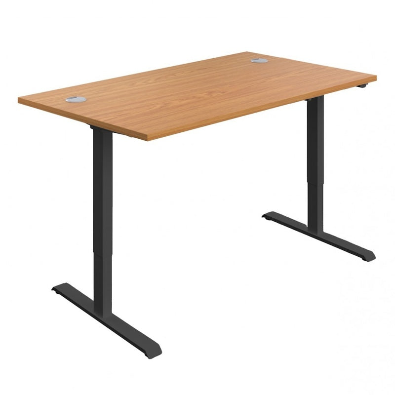 Executive Solid Wood Sit Stand Desk 1400 by 800 Oak Top