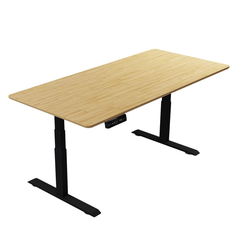Executive Solid Wood Sit Stand Desk 1600 by 800 Bamboo Top
