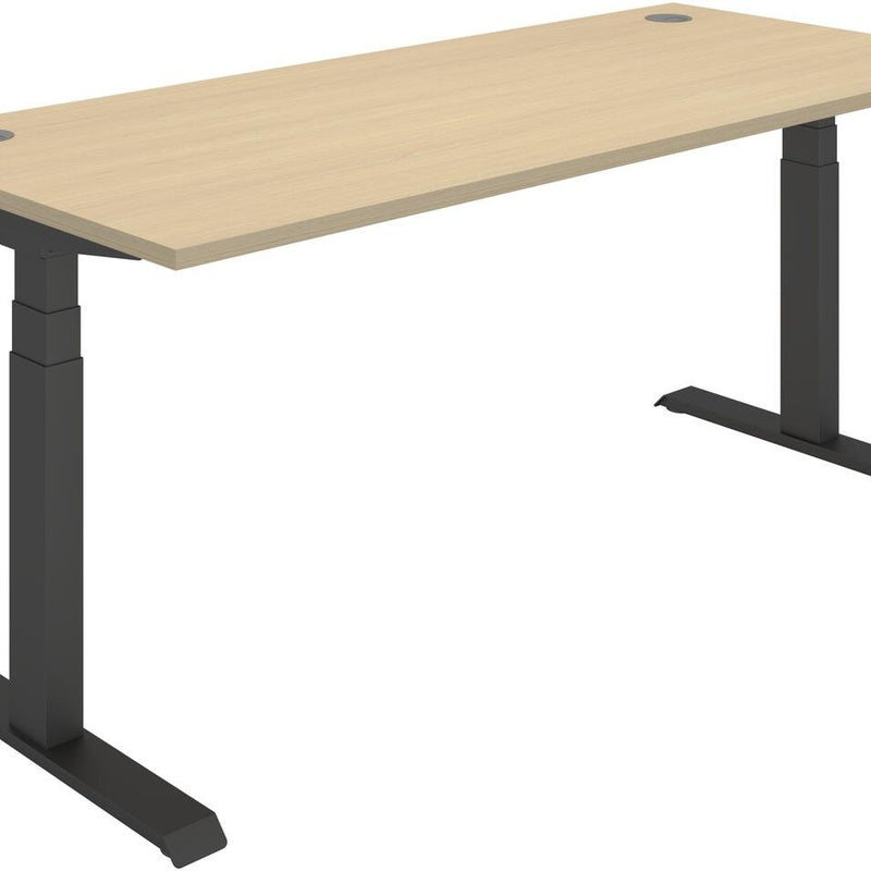 Heavy Duty Dual Motor Sit Stand Desk 1800 by 900 Oak Top