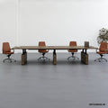 Height Adjustable Meeting Table Large Oak Top