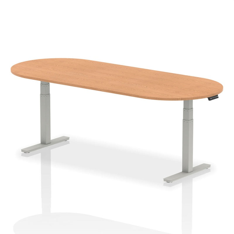 Height Adjustable Meeting Table Oak Top