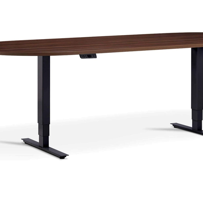 Height Adjustable Meeting Table Walnut Top