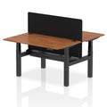 Hot Desk Bench for Two with Screens Walnut Top