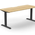Manual Crank Sit Stand Desk 1200 by 700 Bamboo Top