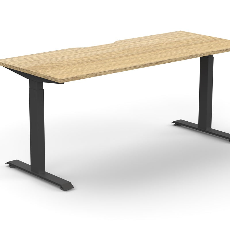 Manual Crank Sit Stand Desk 1200 by 700 Bamboo Top