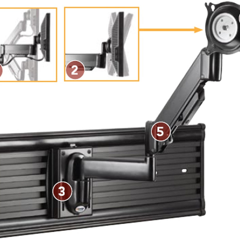 Monitor Arm Slat Wall Mount