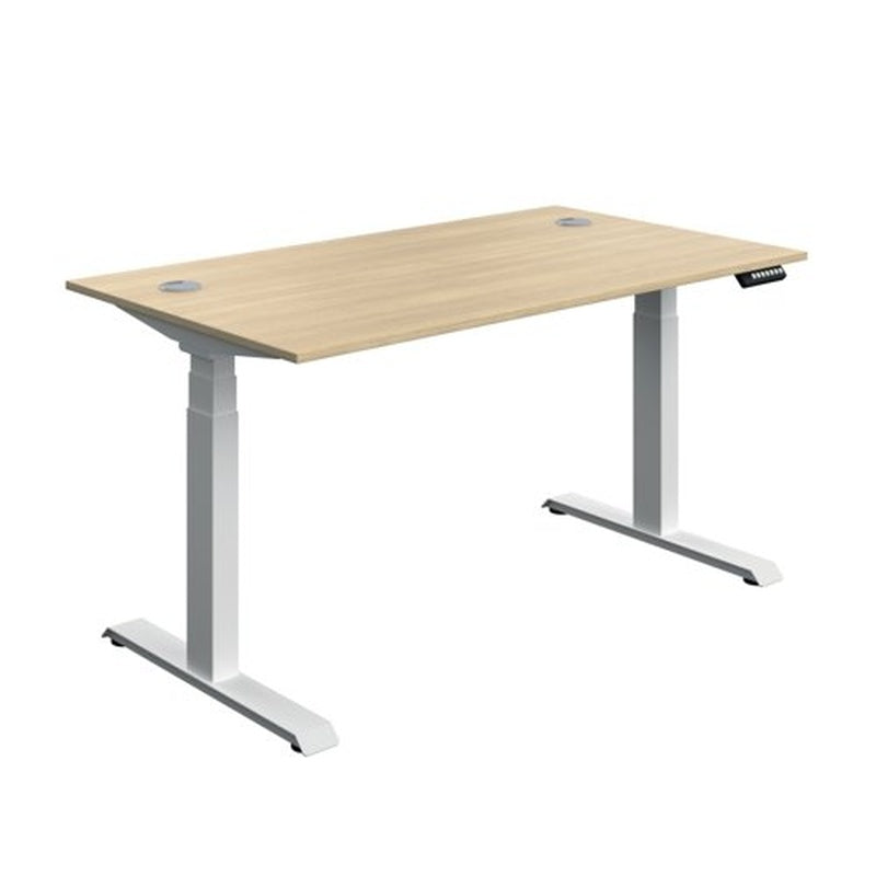 Pro Dual Motor Sit Stand Desk 1400 by 800 Oak Top Pack of Five