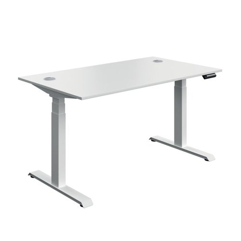 Pro Dual Motor Sit Stand Desk 1400 by 800 White Top