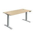 Pro Dual Motor Sit Stand Desk 1600 by 800 Oak Top