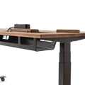 Sit Stand Desk with Cable Tray and Power 1200 by 700 Walnut Top