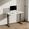 Sit Stand Desk with Cable Tray and Power 1200 by 700 White Top