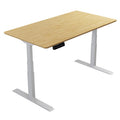 Sit Stand Desk with Cable Tray and Power 1400 by 800 Bamboo Top