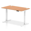 Sit Stand Desk with Cable Tray and Power 1400 by 800 Oak Top