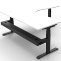 Sit Stand Desk with Cable Tray and Power 1600 by 800 White Top