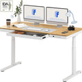 Sit Stand Desk with Cable Tray and Power 1800 by 900 Bamboo Top