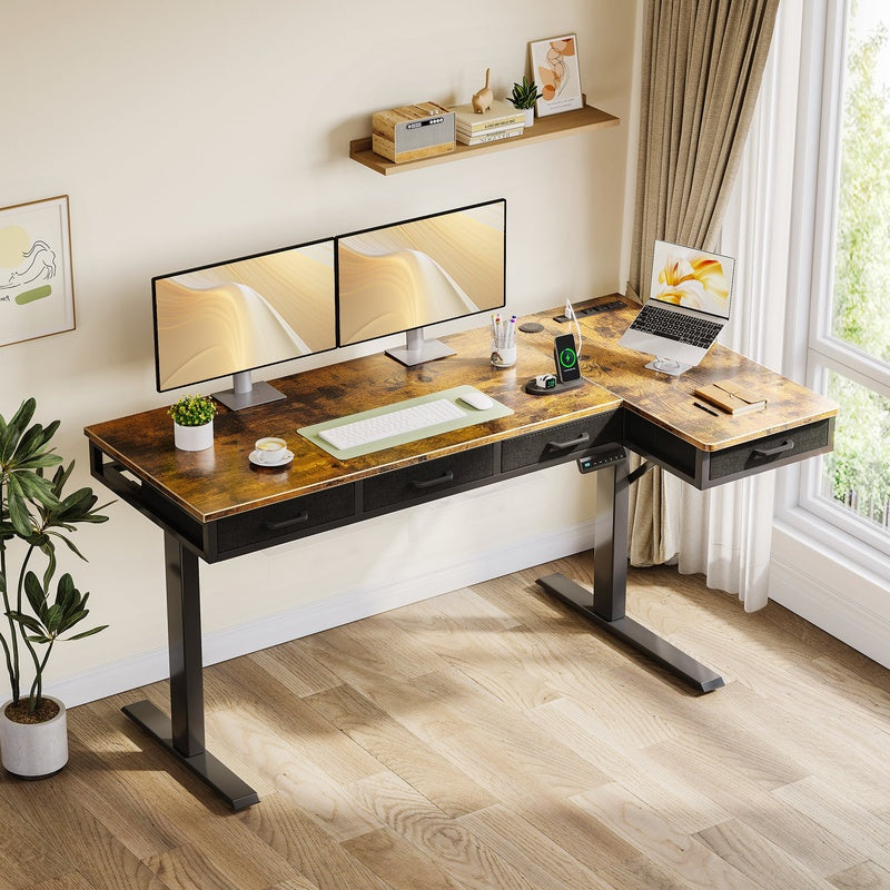 Standing Desk with Under Desk Drawer 1800 by 900 Oak Top